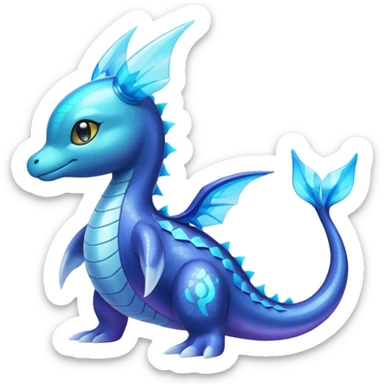 Shiny Colorful Iridescent Bioluminescent Glowing Neon Lapras-Meloetta-Vaporeon-Dialga-Suicune-fusion sticker