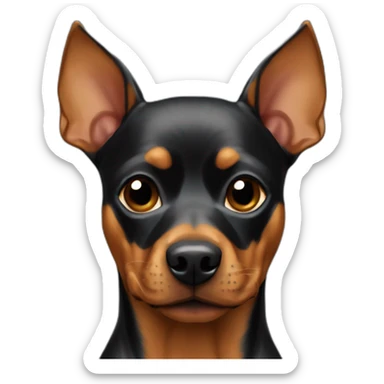 caramel-color-pinscher-dog-using-batman-mask sticker