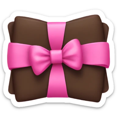 Brown folded blacker with a pink bow sticker