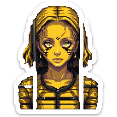 gold girl in jail cell sticker