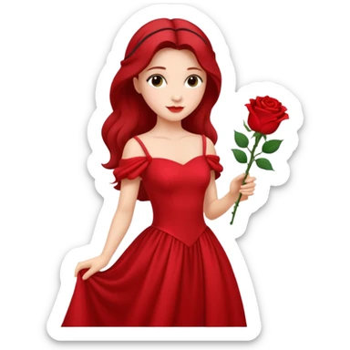 Red rose princess full body sticker