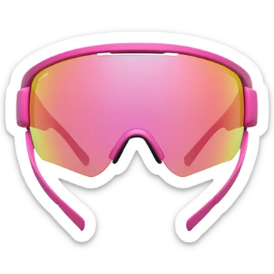 sporty pink shield visor sunglasses with chunky oversized frame, athletic design, sturdy thick appearance, one-piece lens sticker