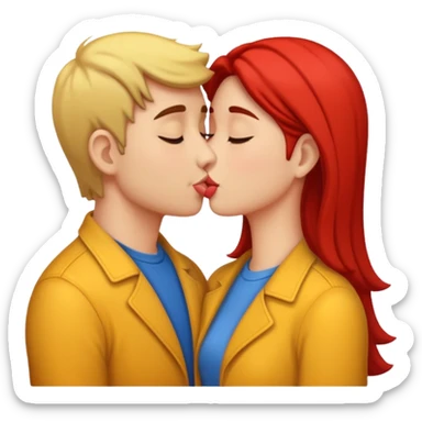 Couple kissing each other  sticker