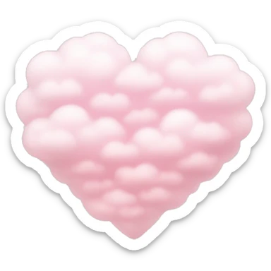 light pink heart cloud sticker