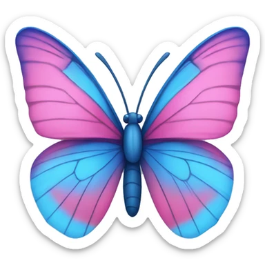 Pink and blue butterfly  sticker