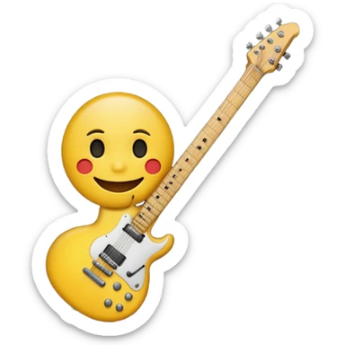 Bana elektronik gitar emojisi yap ama bir tane yüz emojisinin elinde olsun sticker