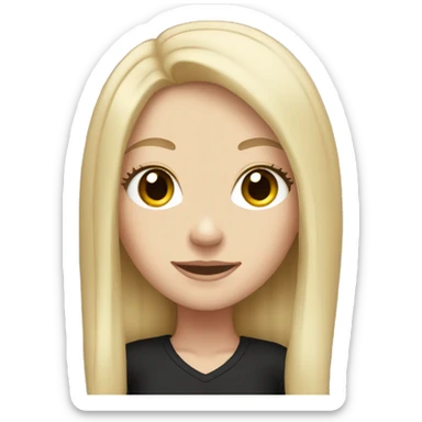 tall white girl with black long hair sticker