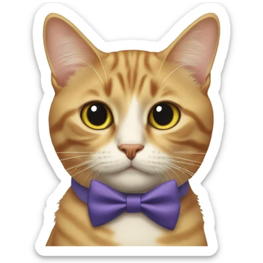 Cat wearing a bow tie sticker
