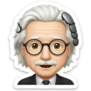 Einstein guiñando un ojo con gafas negras sticker