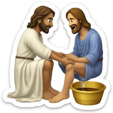 Jesus washes his disciple feet  sticker