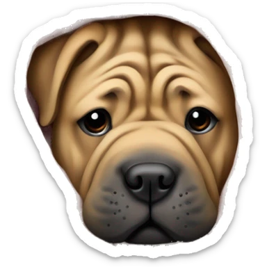 shar pei in a blanket sticker
