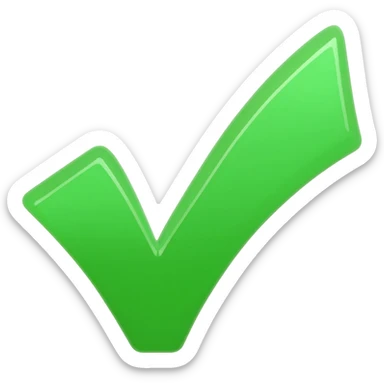 green tick mark sticker