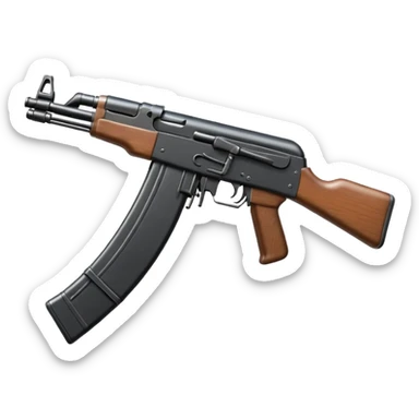 Ak 47 gun emoji in realestic and tilt it with some angle sticker