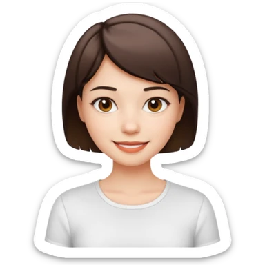 Gadis cantik, rambut pendek, baju putih sticker