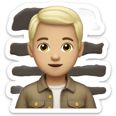 Hispanic toddler boy black hair and light pale skin sticker