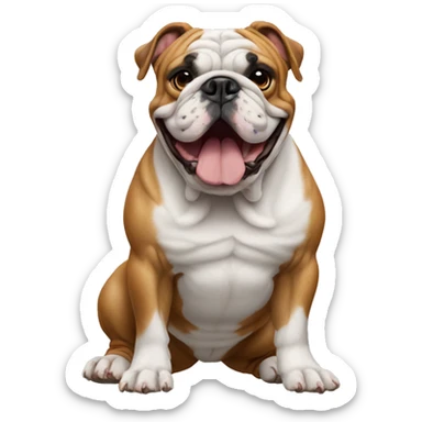 english bulldog on two legs sticker
