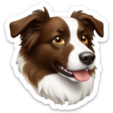 Brown Border collie with shades sticker