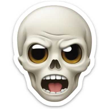 Skull emoji with the crying out loud emoji sticker