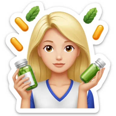 Hair and skin beauty with biotin, zinc and vitamins. sticker