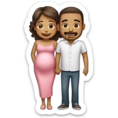 pareja embarazada  sticker