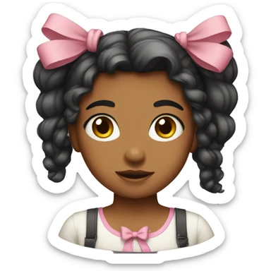 Girl with bow sticker