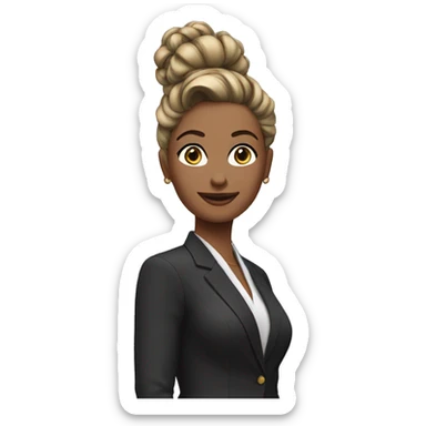 woman executive updo hair sticker