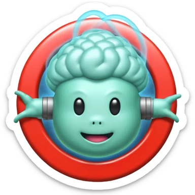 brain with a "Ghostbusters"-style circle around it with a line over it sticker