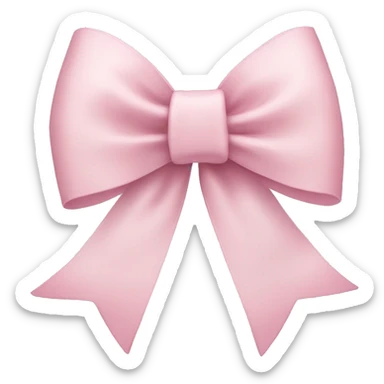 light pink ribbon bow sticker