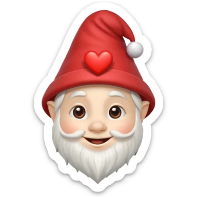 Gnome with heart hat sticker