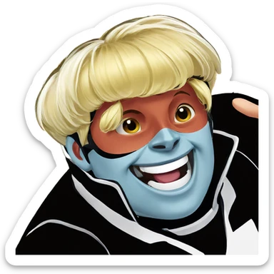 smiling blonde boy portrait sticker