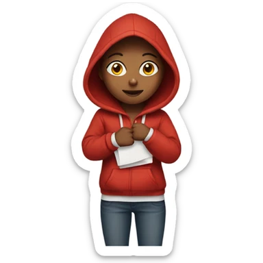 Girl in red hoodie  sticker