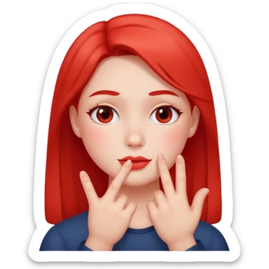 blushing with fingers sticker