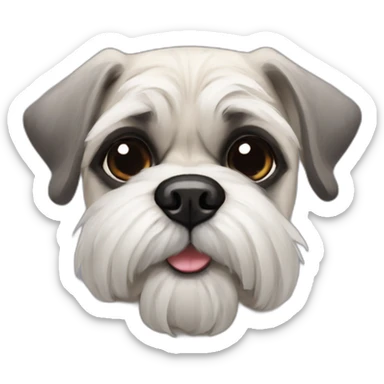 pug x schnauzer with white furr sticker