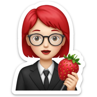 strawberry fruit be hand the mic glasses  sticker