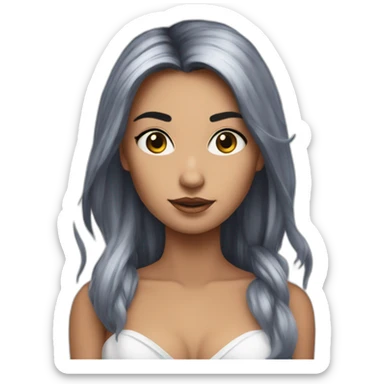 Rocket princess whie with black hair and confuse teefh sticker