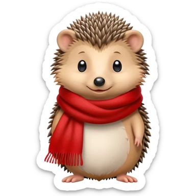 hedgehog wearing a scarf sticker