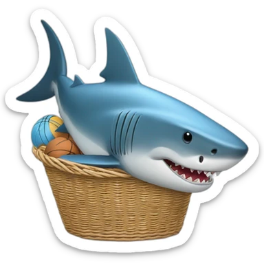 un requin avec des baskets sticker