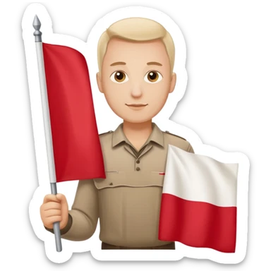 ultra realistic polish man with poland flag sticker