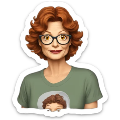 actor susan sarandon cartoon wearing tee sticker