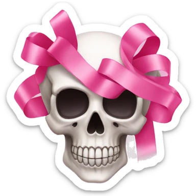 ribbon and skull, pink, pretty  sticker