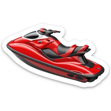 jet ski (red black and white) on the sea sticker