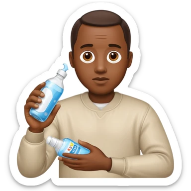 Diddy holding baby oil sticker