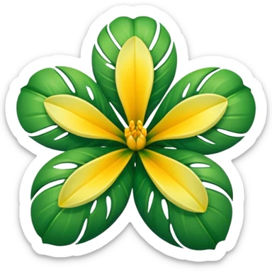 Tropical green flower sticker