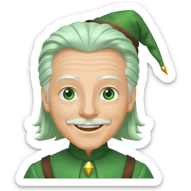 The Wizard from the Wizard of Oz with white hair, green eyes, green outfit sticker