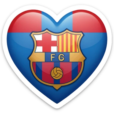Barcelona Logo in heart sticker