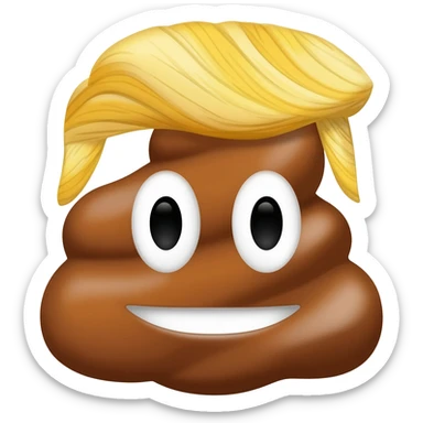 Trump poop head sticker