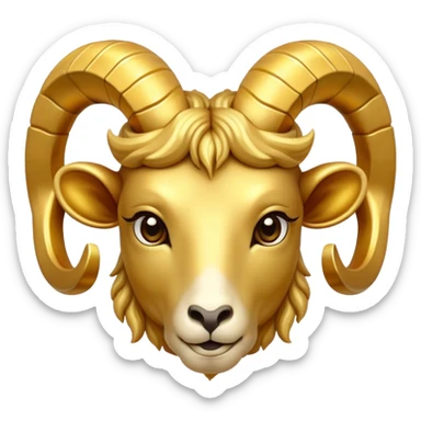 Golden Aries sign/head without background  sticker