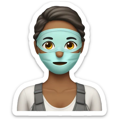 woman with a mask pack sticker