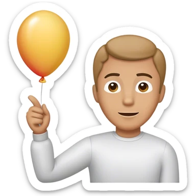 man popping balloon sticker