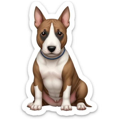 brindle english bull terrier sitting down sticker